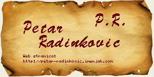 Petar Radinković vizit kartica